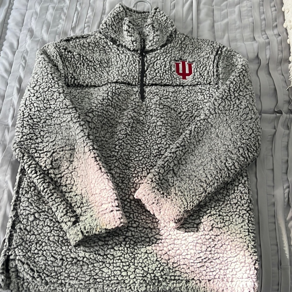 IU Indiana university Sherpa quarter zip